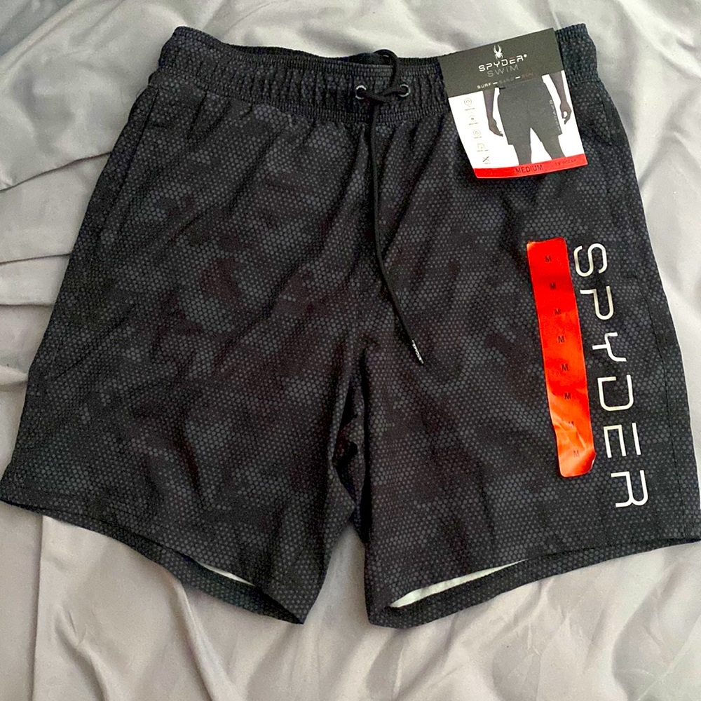 NWT SPYDER swim shorts with liner size medium